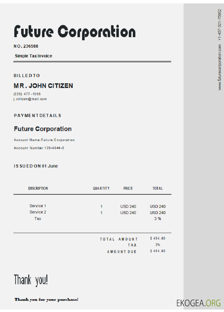 Facture USA Future Corporation